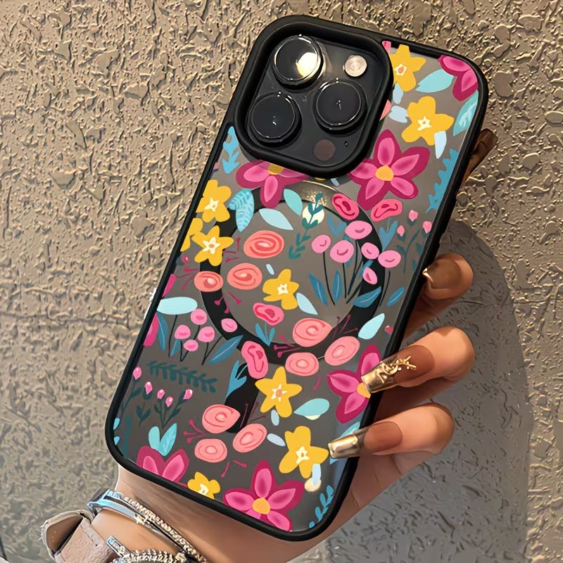 Phone Cases With Magnet - Custodia Magnetica Antiurto con Fiori Colorati