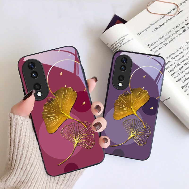Phone Cases Yellow - Custodia per telefono in vetro nero