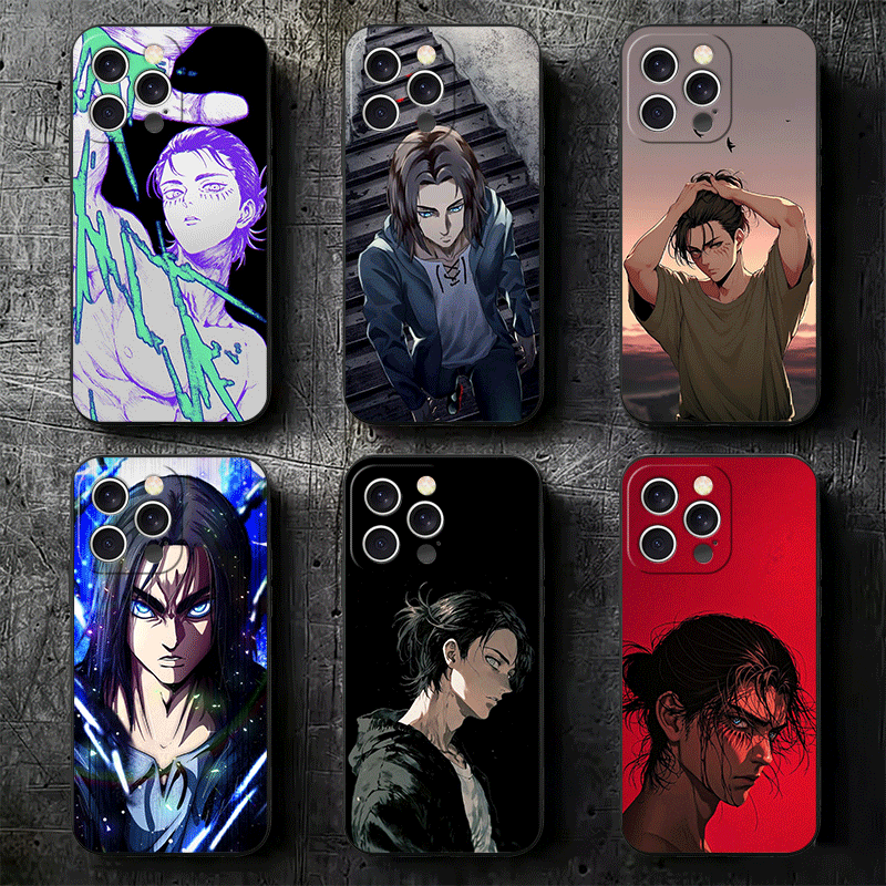 Phone Cases On Shein - Cover Morbida Nera A-Attack On T-Titan